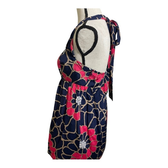 Tabitha womens silk halter neck zipper side baby doll floral blouse size 6 - Picture 6 of 10